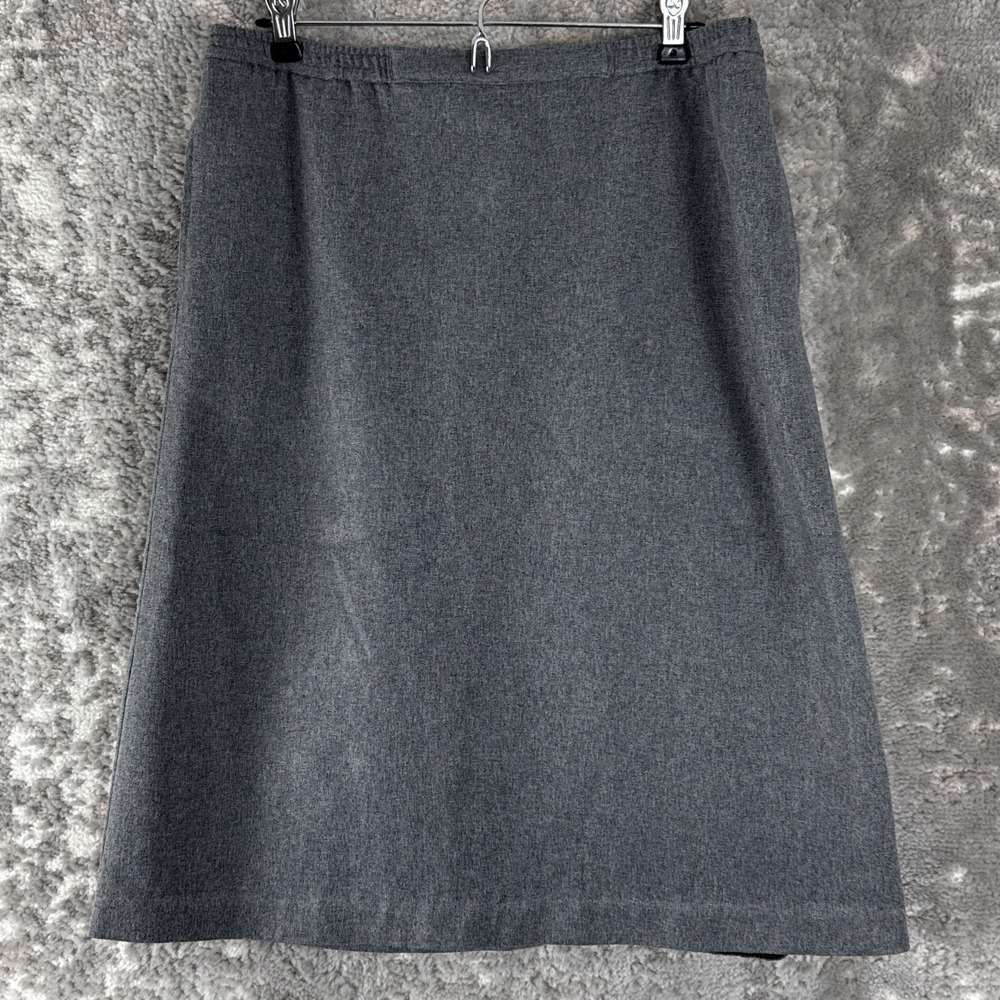 The Tog Shop Petite Size 12P Minimalist Elastic Waist Midi A Line Skirt Gray‎